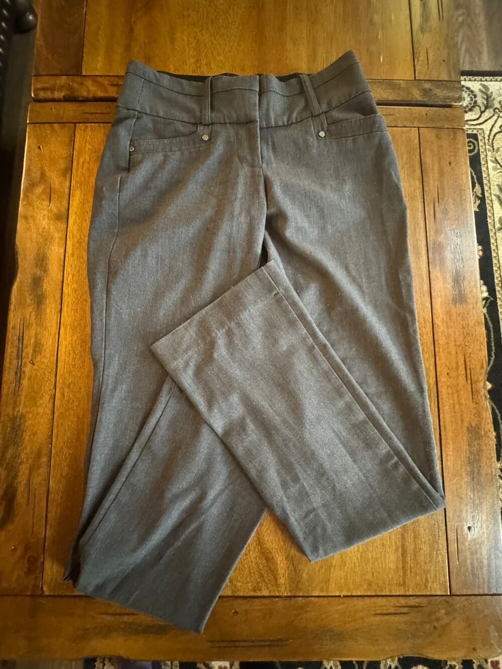 Candie's Marilyn Bootcut Pants Size 0 Gray Y2K Mid Rise Office Siren Trousers